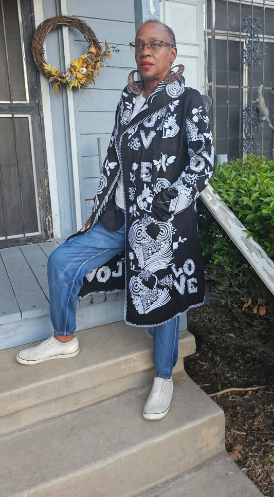 Whimsical Embroidery Hooded Jacket