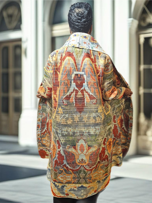 Western Aspired Crinkle Pleated Duster