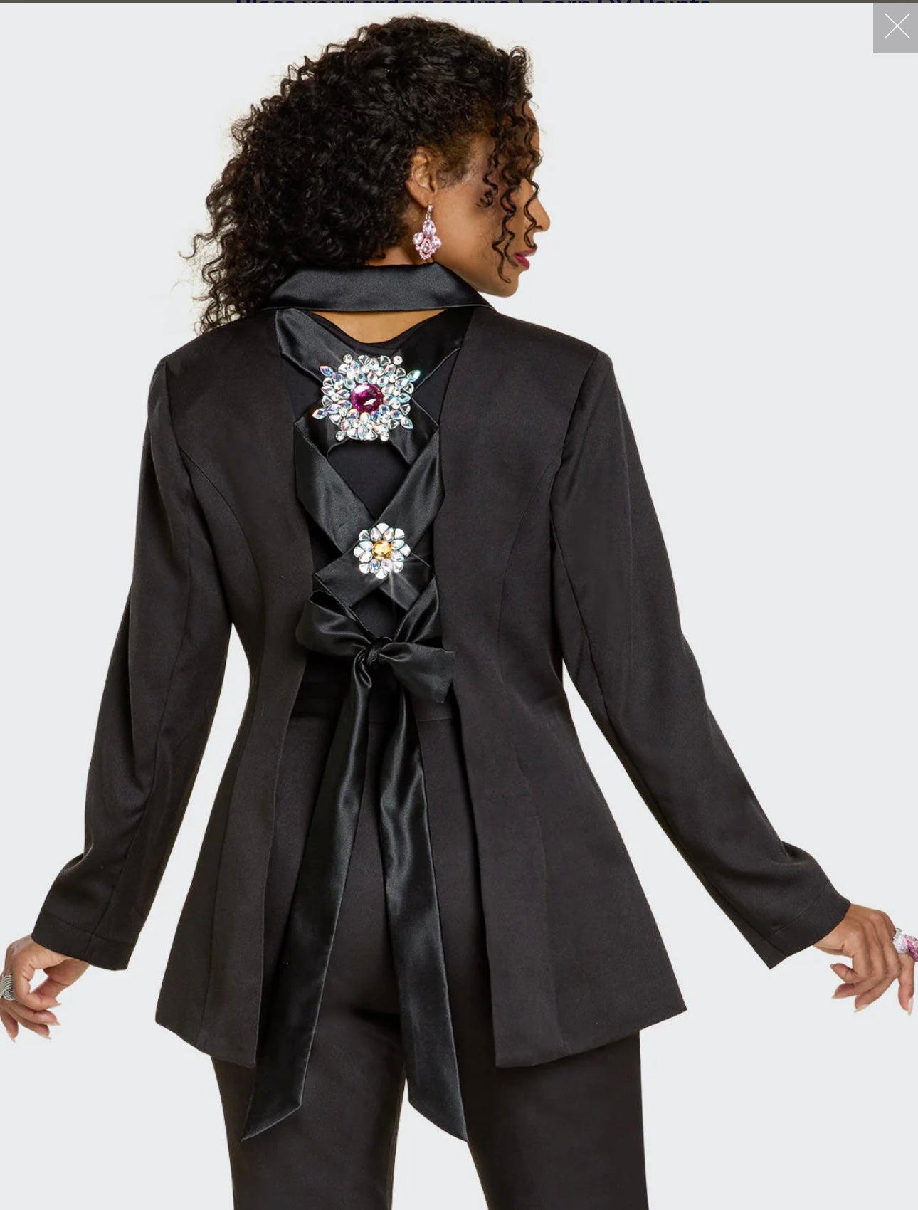 Bling and Satin 3pc Pant Set