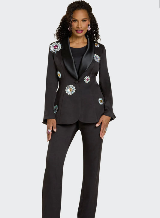 Bling and Satin 3pc Pant Set