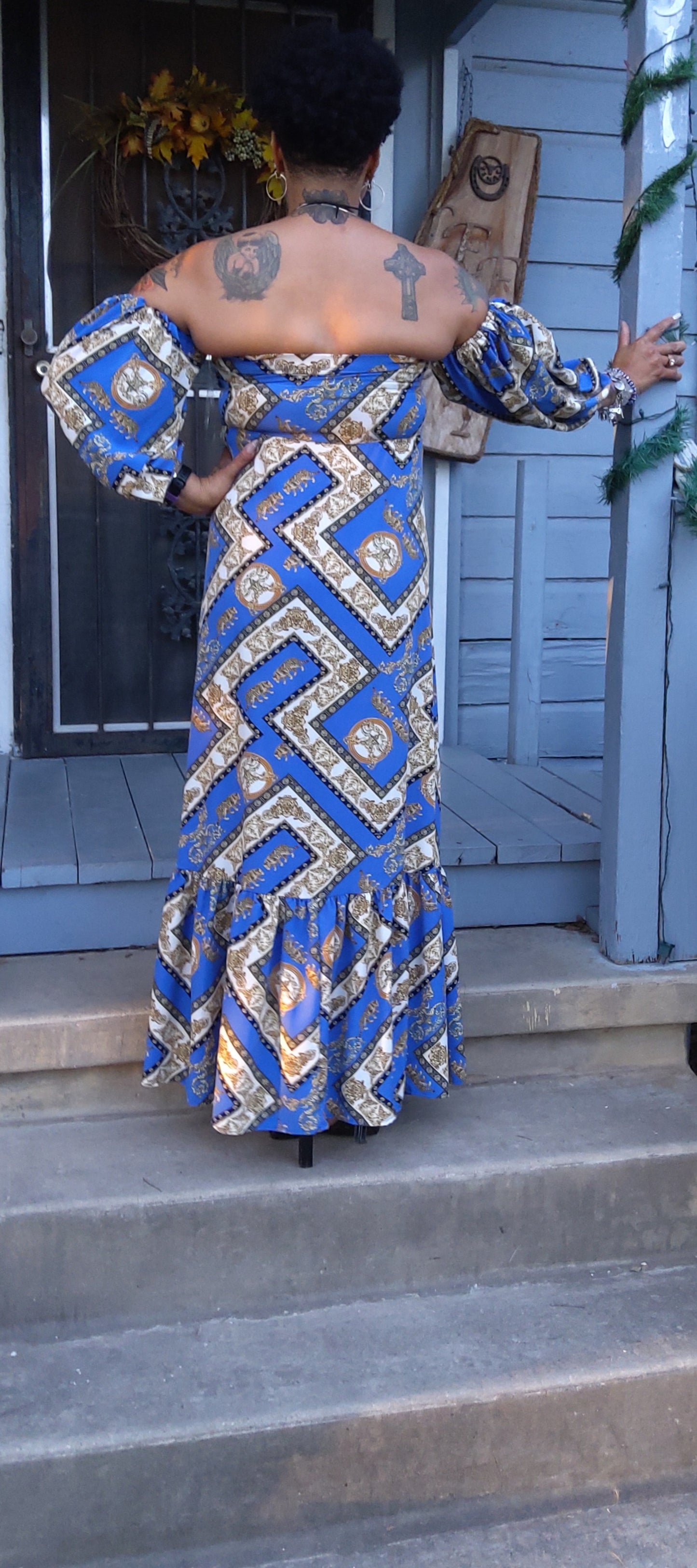 Ruffle Me Off Shoulder Maxi Dress