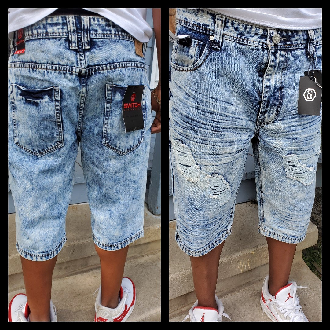 Slick Distressed Men's Denim Short