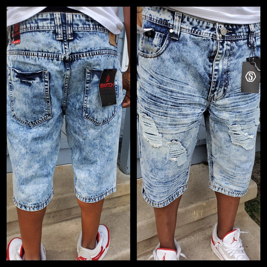 Slick Distressed Men's Denim Short