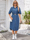 Button Down Half Sleeve Denim Dress