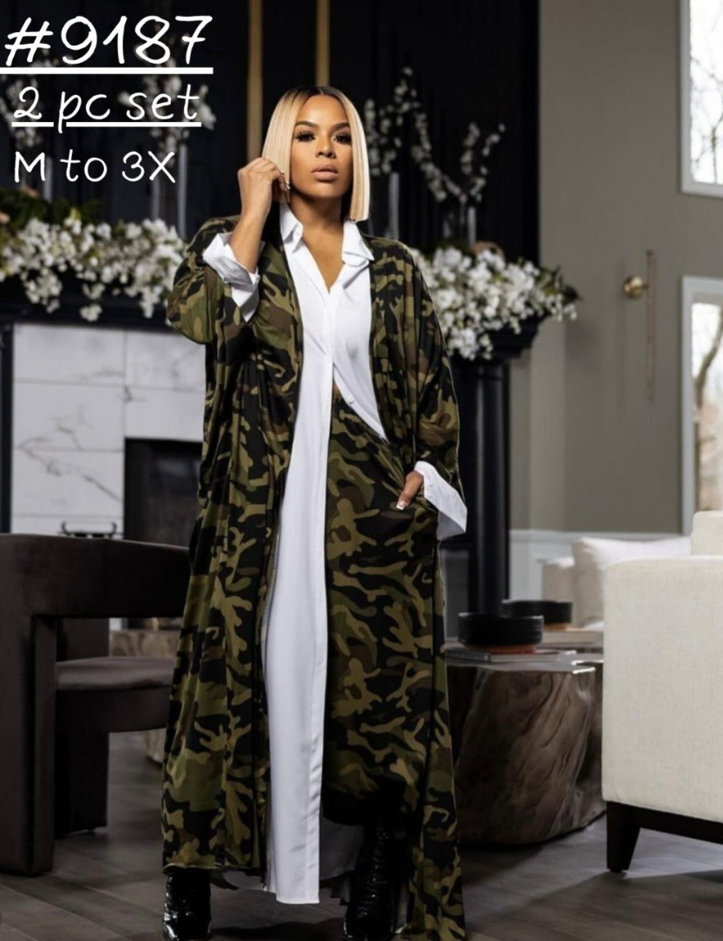 Camo Duster Pant Set