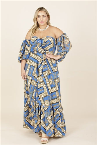 Ruffle Me Off Shoulder Maxi Dress